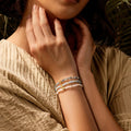 Soothing Warmth - Labradorite Moonstone Aquamarine Triple Summer Stack 2