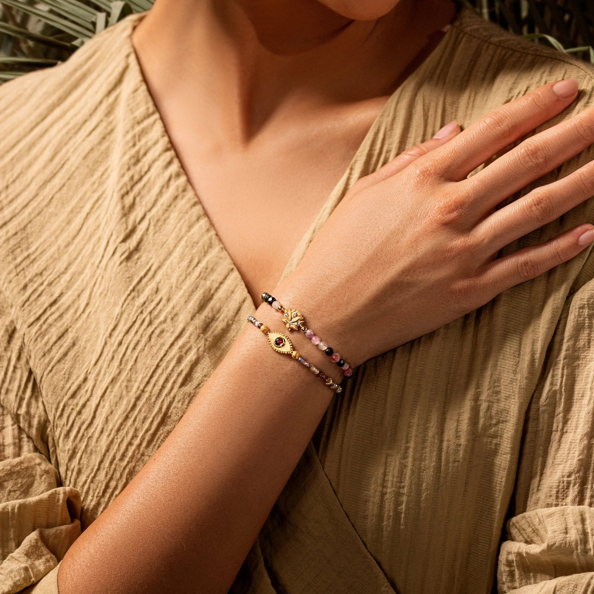 Spiritual Power Sapphire Mix Evil Eye Charm Bracelet