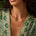 Aligned in Serenity Lotus OM Chakra Bar Triple Layer Necklace 2