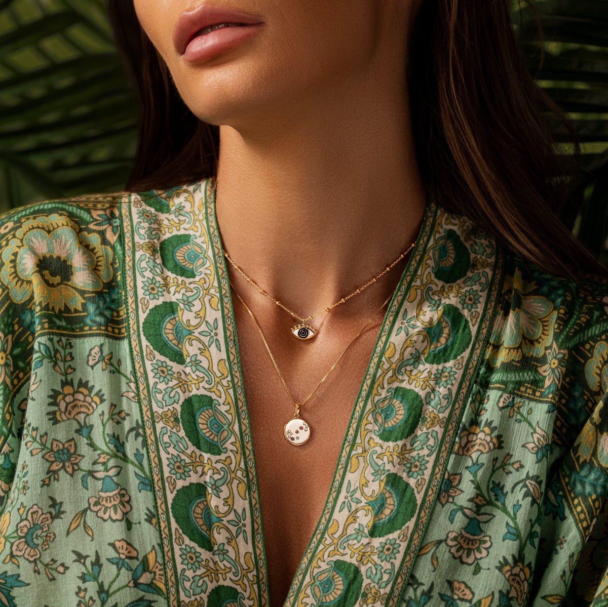 Cheerful Outlook Enamel Evil Eye Pendant Necklace
