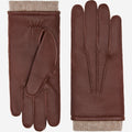 Vittoria (brown) - Italian gloves made of American deerskin leather with cashmere lining 1