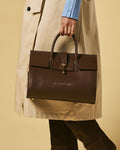 Oriana (brown) - Italian calf leather women's handbag (with shoulder strap) 6