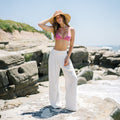 Cream Wide Leg Cotton Pants 2