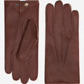 Diego (brown) - Italian gloves made of American deerskin leather with rabbit fur lining 2