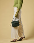 Ottavia (green) - Italian calf leather women's crossbody bag (with shoulder strap) 3