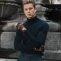 Mario (brown) - Italian lambskin leather driving gloves 2