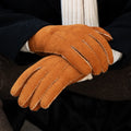 Tommaso - Italian suede leather gloves with luxurious natural sheep fur lining 1
