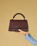 Federica (eggplant) - Italian calf leather women's crossbody bag (with shoulder strap) 1