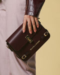 Mirella (eggplant) - Italian calf leather women's crossbody bag (with shoulder strap) 1