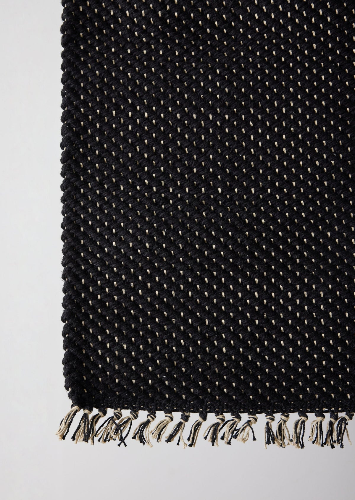 Herringbone Black Cotton Mat