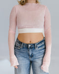Heart Mesh Mock Neck Halftee 1