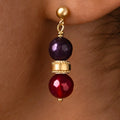 Poised Radiance Garnet & Rhodolite Gold Stud Earrings 2