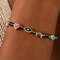 Harmonic Path Multi-Symbol Gold Drawstring Bracelet 2