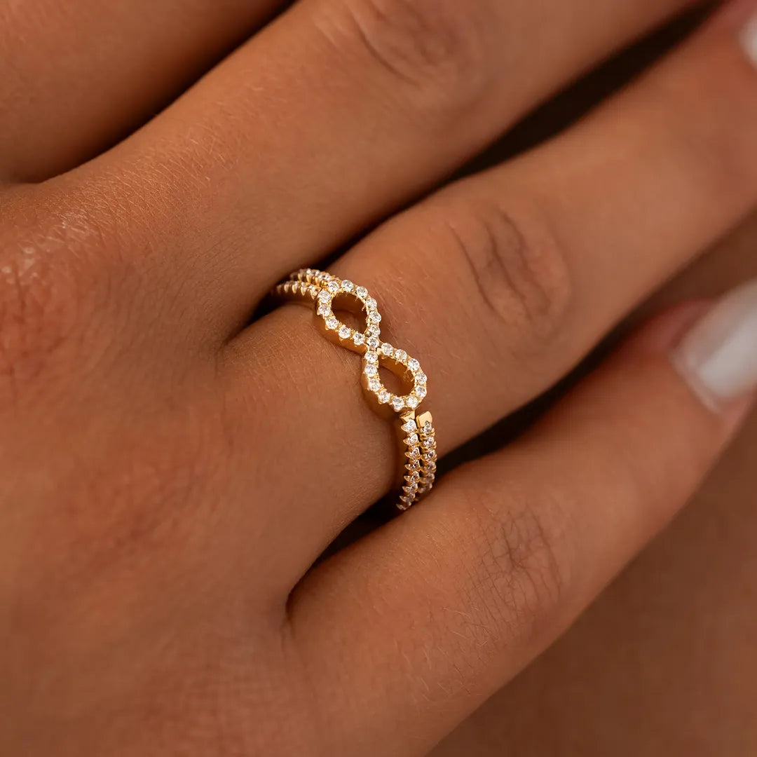 Infinite Harmony Dainty Gold Stack Ring