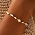 Sacred Light Mother of Pearl Evil Eye & Hamsa Gold Bracelet 2
