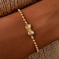 Spiritual Renewal Rainbow Moonstone Dragonfly Gold Bracelet 2