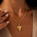 Strength & Wisdom Gold Elephant Pendant Necklace 2