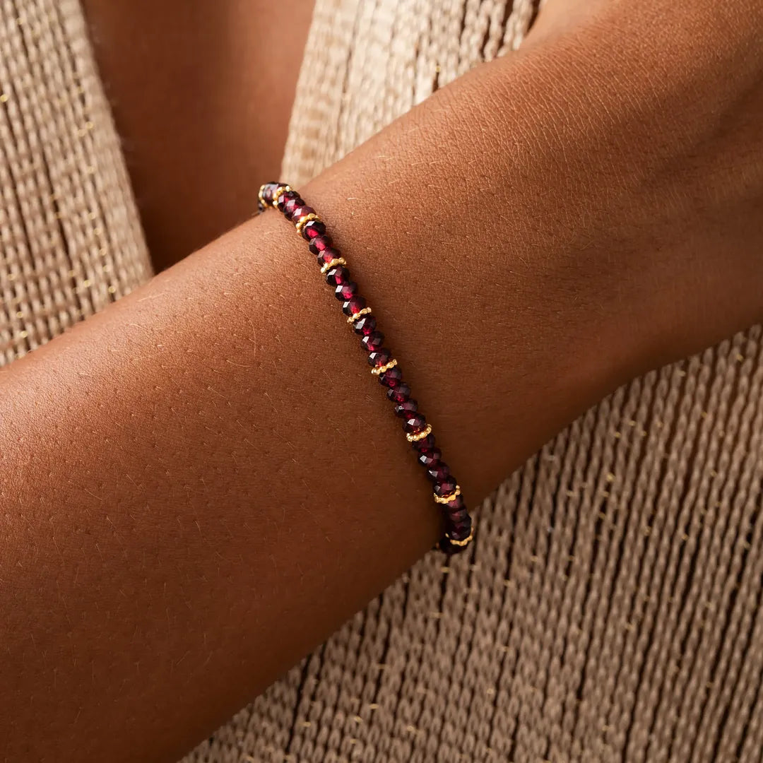 Energy of Vitality Garnet Drawstring Bracelet