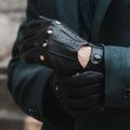 Enzo (black) - Italian lambskin leather driving gloves 3