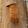 Beatrice - Italian suede leather gloves with luxurious natural sheep fur lining 8