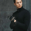 Mario (black) - Italian lambskin leather driving gloves & touchscreen feature 8