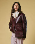 Mirella (eggplant) - Italian calf leather women's crossbody bag (with shoulder strap) 4