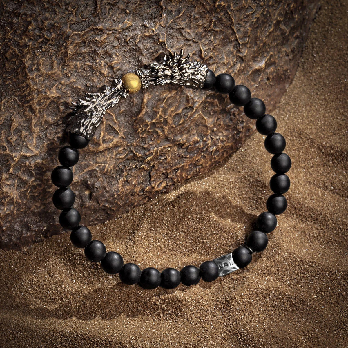 Fearless Protection Onyx Dragon Bracelet