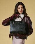 Patrizia (black) - Italian calf leather women's handbag (with shoulder strap) 7