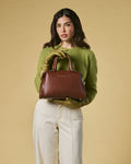 Zita (brown) - Italian calf leather women's handbag (with shoulder strap) 7