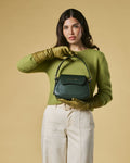 Ottavia (green) - Italian calf leather women's crossbody bag (with shoulder strap) 8