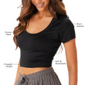 Onyx Cropped Yin Scoop Neck Top 3