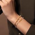 Careful Alignment Gold Plated 7 Stones Chakra Bracelet 3
