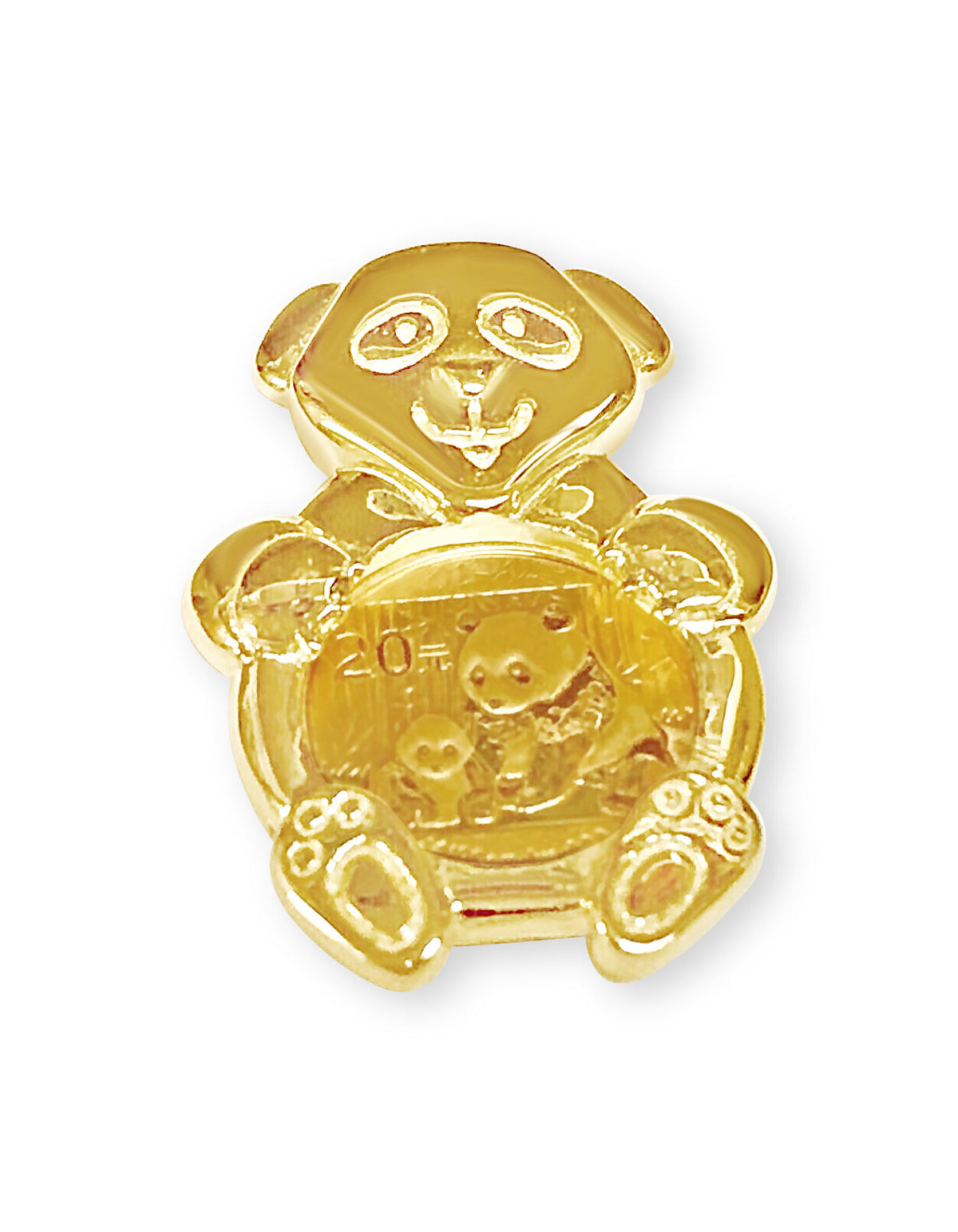 Bamboo Frame Solid White/Yellow/Rose Gold Handmade Coin Pendant, 1/10oz Coin