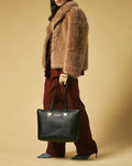 Simona (black) - Italian calf leather women's shoulder bag 7