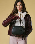 Ottavia (black) - Italian calf leather women's crossbody bag (with shoulder strap) 7