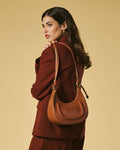 Ornella (cognac) - Italian calf leather women's crossbody bag (with shoulder strap) 7
