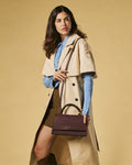 Federica (eggplant) - Italian calf leather women's crossbody bag (with shoulder strap) 7