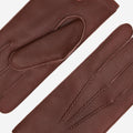 Diego (brown) - Italian gloves made of American deerskin leather with rabbit fur lining 7