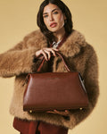 Cecilia (brown) - Italian calf leather women's handbag (with shoulder strap) 2