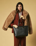 Simona (black) - Italian calf leather women's shoulder bag 8