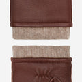 Vittoria (brown) - Italian gloves made of American deerskin leather with cashmere lining 7