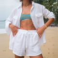 White Cotton Cabana Shorts 2