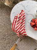 Girit Red Cotton Linen Towel 1