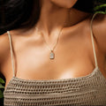 Playful Mind White Enamel Gemini Card Necklace 2