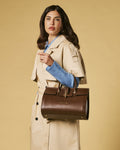 Oriana (brown) - Italian calf leather women's handbag (with shoulder strap) 10