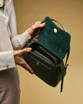 Ottavia (green) - Italian calf leather women's crossbody bag (with shoulder strap) 5