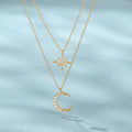 18K Gold Vermeil Crescent Vermeil Necklace 3
