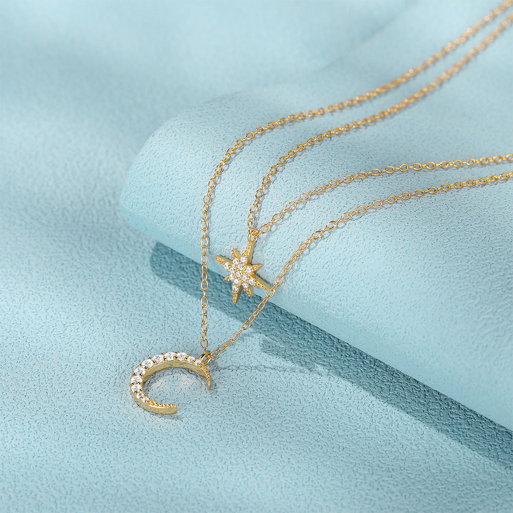 18K Gold Vermeil Crescent Vermeil Necklace