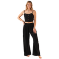 Black Wide Leg Cotton Pants 7