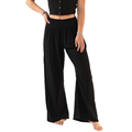 Black Wide Leg Cotton Pants 1